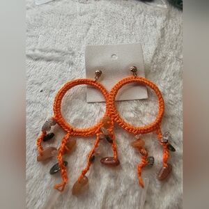 NWT FREE PEOPLE ORANGE AND GOLD TINE EARRINGS